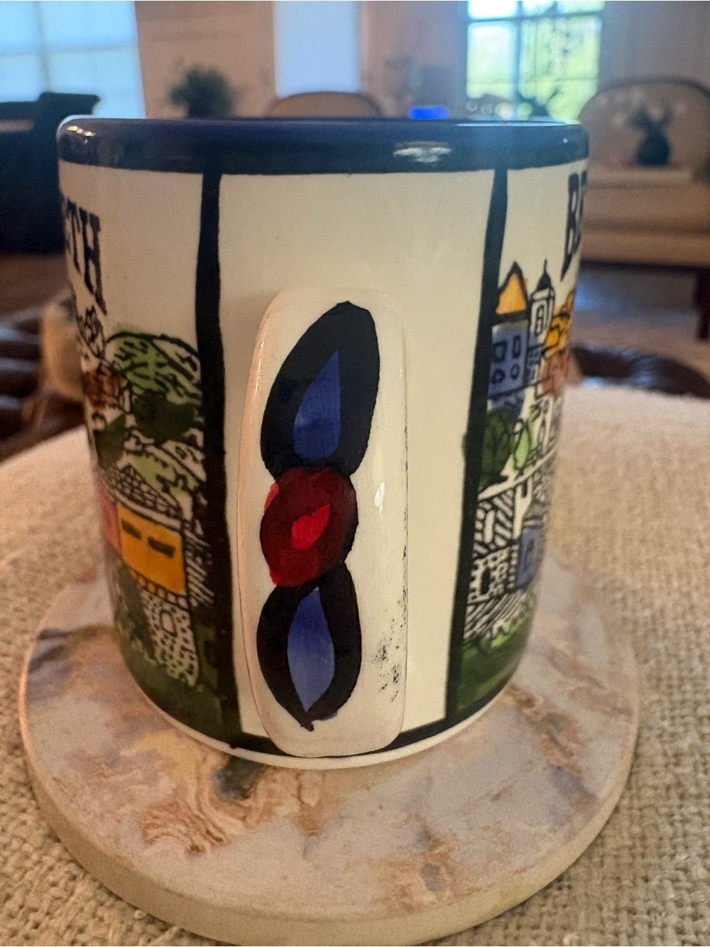 Holy Land Nazareth Bethlehem  Cityscape Ceramic Mug - Hand painted - Picture 4 of 6
